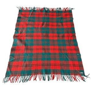 Vintage Pendleton Woolen Mills Pure Virgin Wool Tartan Plaid Throw Fringe READ